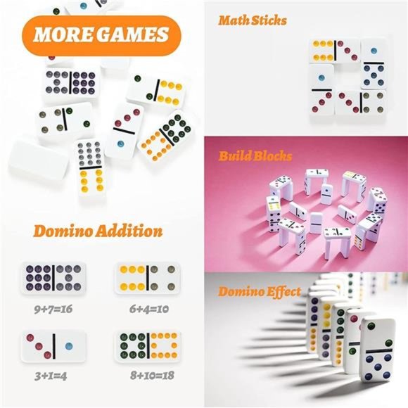 Double 12 Coloured Dot Dominoes Mexican Train Game Set with Aluminum Case - Picture 6 of 6
